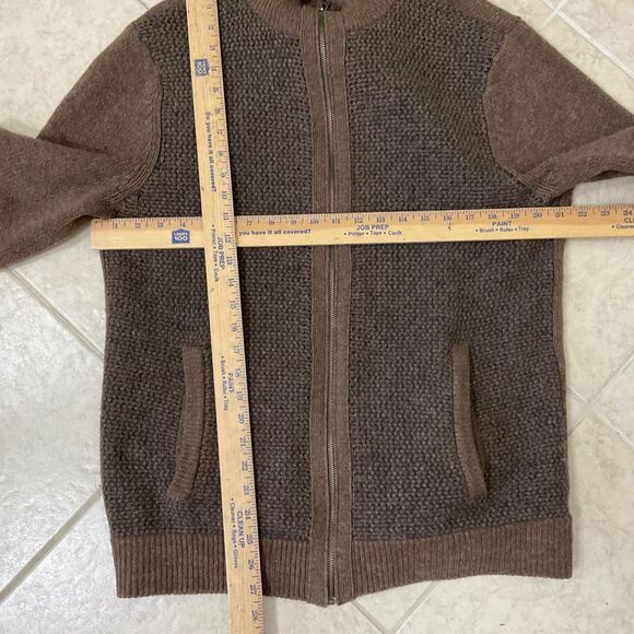 VTG. Gap lambswool cardigan knit grandpa Sweater Men XL Brown pockets Bloke core - Picture 10 of 16